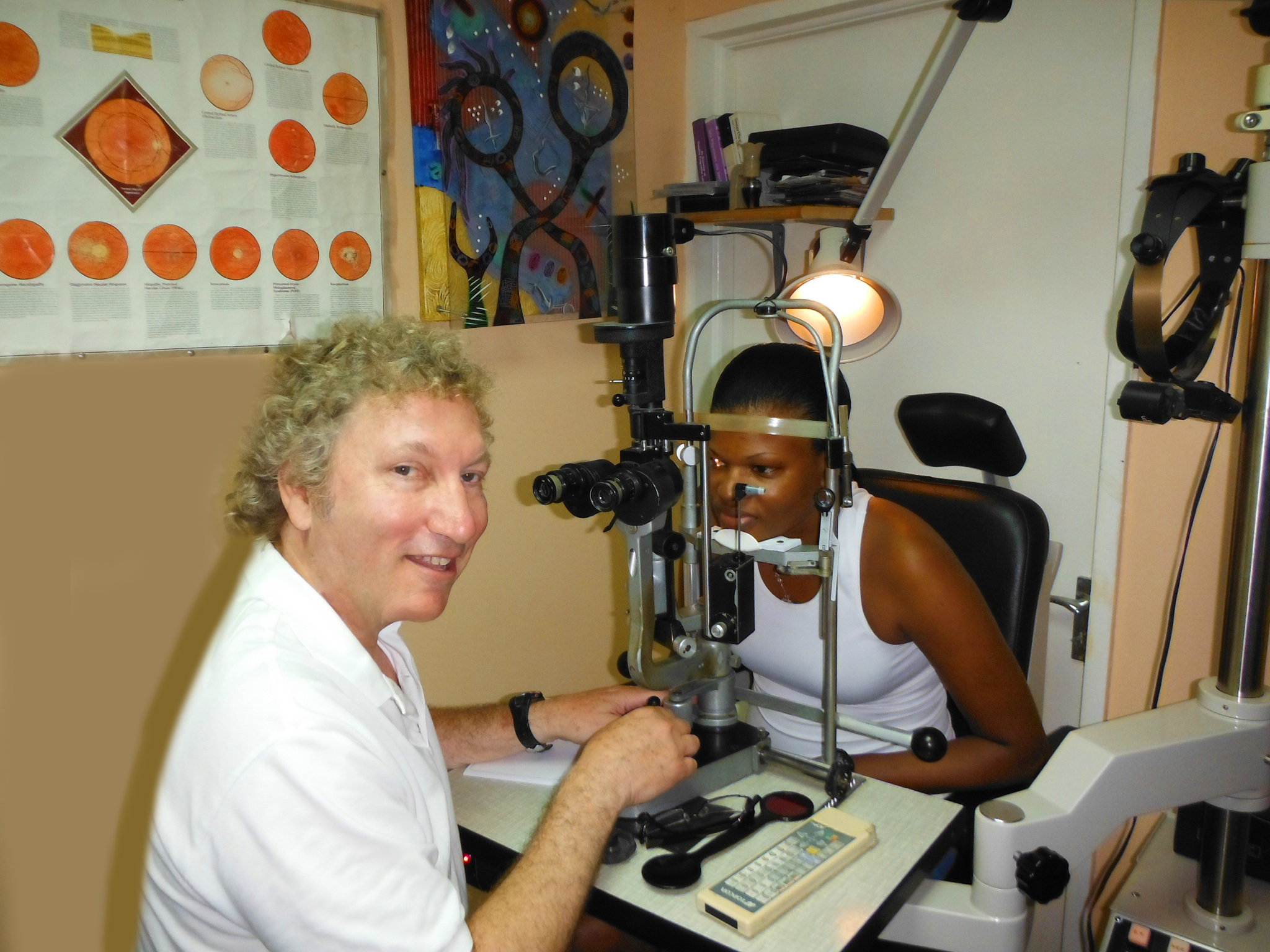 St. Lucia Medical Mission — Dr. Leibowitz examining a patient (1984–2013, self-funded).